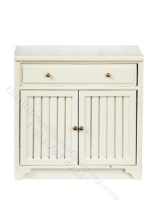 (image for) Miniature White Kitchen Bottom Cabinet for Dollhouses
