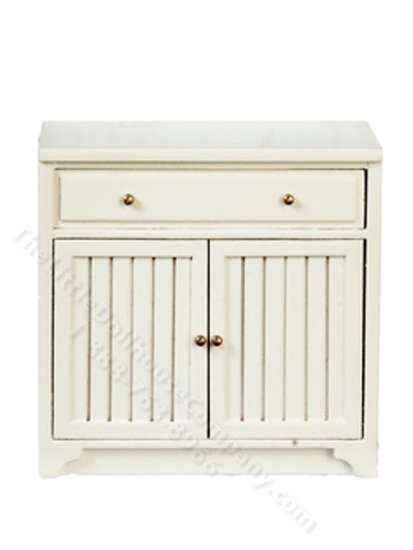 (image for) Miniature White Kitchen Bottom Cabinet for Dollhouses