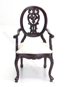 (image for) Miniature Mahogany Dining Armchair with Upholstered Seat