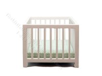 (image for) Miniature White Slatted Play Pen with Blue Fabric