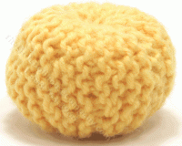 (image for) Miniature Yellow Yarn Ottoman by Judith Blondell