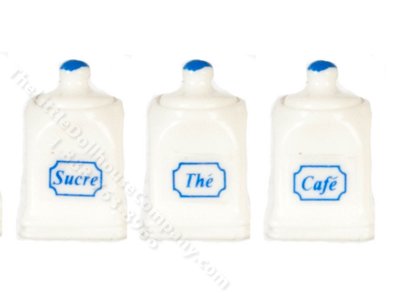 (image for) Set of 3 Miniature Canisters for Dollhouses