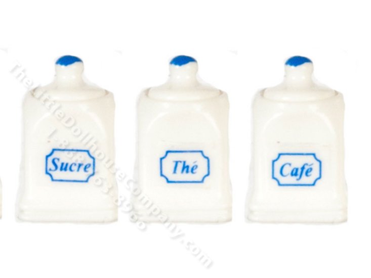 (image for) Set of 3 Miniature Canisters for Dollhouses