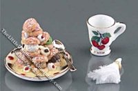 (image for) Dollhouse Scale Model Ice Cream Dessert Set
