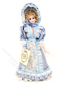 (image for) Miniature Porcelain Victorian Lady in Blue and Lace