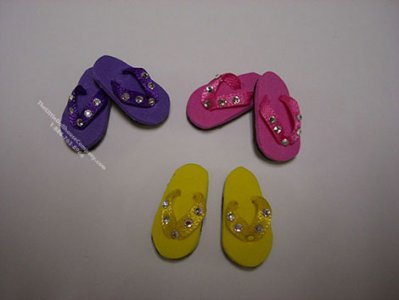 (image for) Miniature Flip Flop with Rhinestones For Dollhouses
