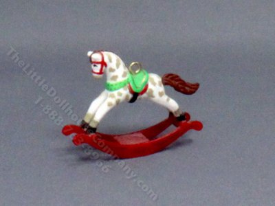 (image for) Miniature Christmas Rocking Horse for Dollhouses
