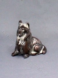 (image for) Vintage Miniature Metal Sheltie Figurine for Dollhouses