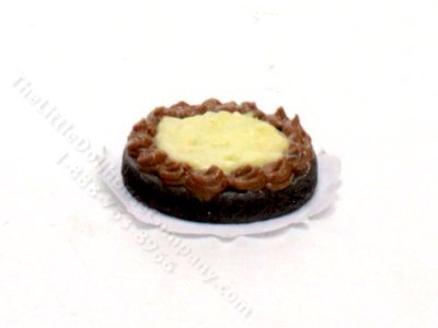 (image for) Miniature Round Chocolate and Custard Cake for Dollhouses