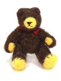(image for) Miniature Large Dark Brown Mohair Teddy Bear by Erna Meyer
