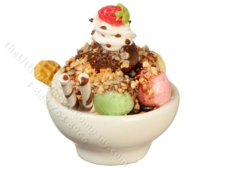 (image for) Miniature Chocolate Sundae for Dollhouses