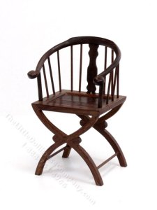 (image for) Miniature Ming Curved Cross-Leg Chair for Dollhouses