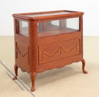 (image for) Dollhouse Scale Model Walnut Rectangular Display Case