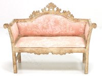 (image for) Miniature Pink Toile French Couch and Chair by Judith Blondell
