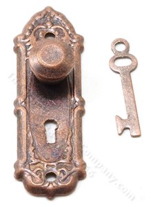(image for) Miniature Oil-Rubbed Bronze Opryland Door Handle Set with Key