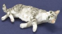 (image for) Dollhouse Scale Model Gray Pregnant Cat