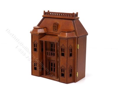 (image for) 1/144" Scale Miniature Foxhall Manor Dollhouse - Walnut