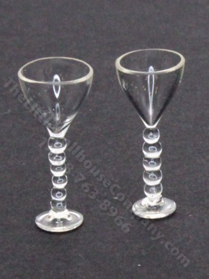 (image for) Miniature Pair of Bead-Stemmed Wine Glasses by Gerd Felka