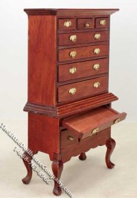 (image for) Miniature Mahogany 6 Piece Bedroom Set for Dollhouses