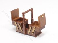 (image for) Miniature Accordion Sewing Box for Dollhouses - Walnut
