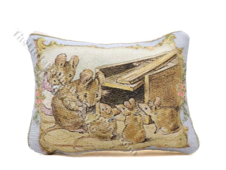 (image for) Miniature Beatrix Potter "The Tale of Two Bad Mice" Pillow for Dollhouses