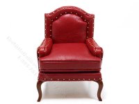(image for) Leather Upholstered Arm Chair - Walnut