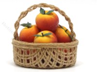 (image for) Miniature Round Basket of Peaches by Charlotte Willmott