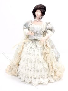 (image for) Porcelain Doll in Silver Ballgown