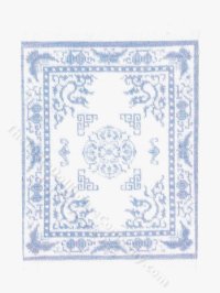 (image for) Miniature Blue and White Rug for Dollhouses