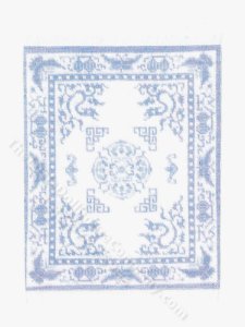 (image for) Miniature Blue and White Rug for Dollhouses