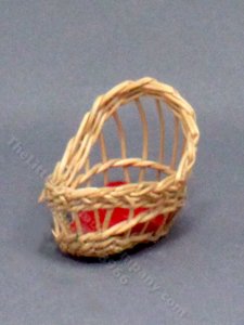 (image for) Miniature Handwoven Lined Basket for Dollhouses