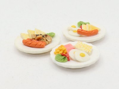(image for) Miniature Plate of Breakfast for Dollhouses