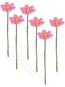 (image for) Miniature Pink Daisies for Dollhouses