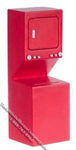(image for) Miniature Red Top Load Washer/Dryer Combo for Dollhouses