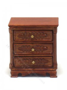 (image for) Miniature 3-Drawer Walnut Side Table