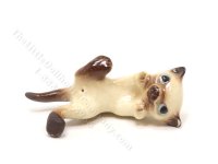 (image for) Vintage Miniature Playing Siamese Cat by Hagen Renaker for Dollhouses