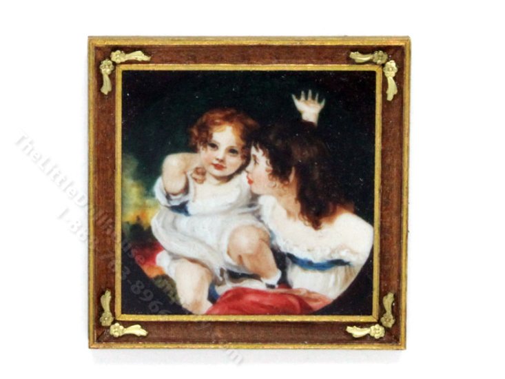 (image for) Miniature Framed Print of "The Calmady Children" for Dollhouses