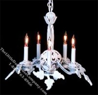 (image for) Dollhouse Scale Model White Rosette Chandelier