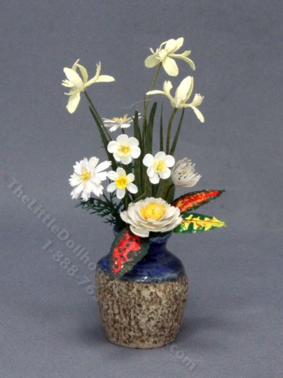 (image for) Miniature Vase of White Flowers