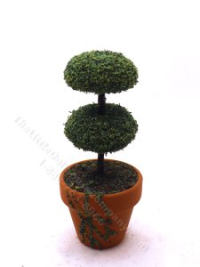 (image for) Miniature 4.5" Mossy Round Topiary for Dollhouses