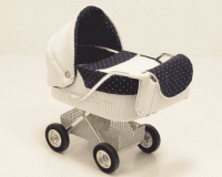 (image for) Miniature Modern Cream Baby Pram or Stroller