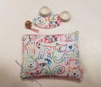 (image for) Miniature Fabric Cat Bed, Floor Mat, Food Bowls & Ball of Twine