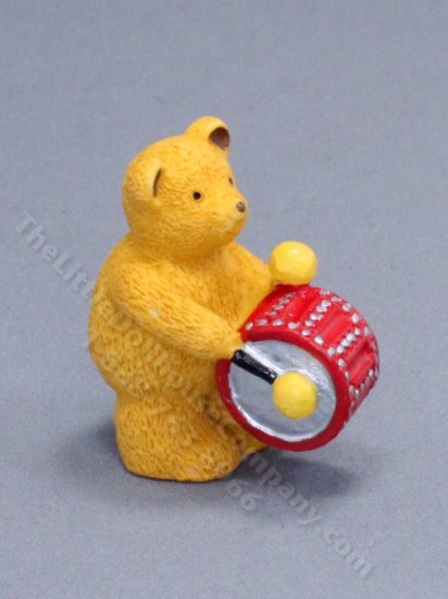(image for) Miniature Drummer Teddy Bear for Dollhouses