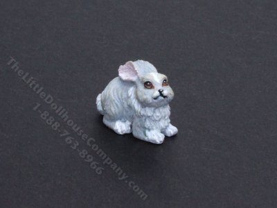 (image for) Dollhouse Scale Model Large Grey and White Rabbit
