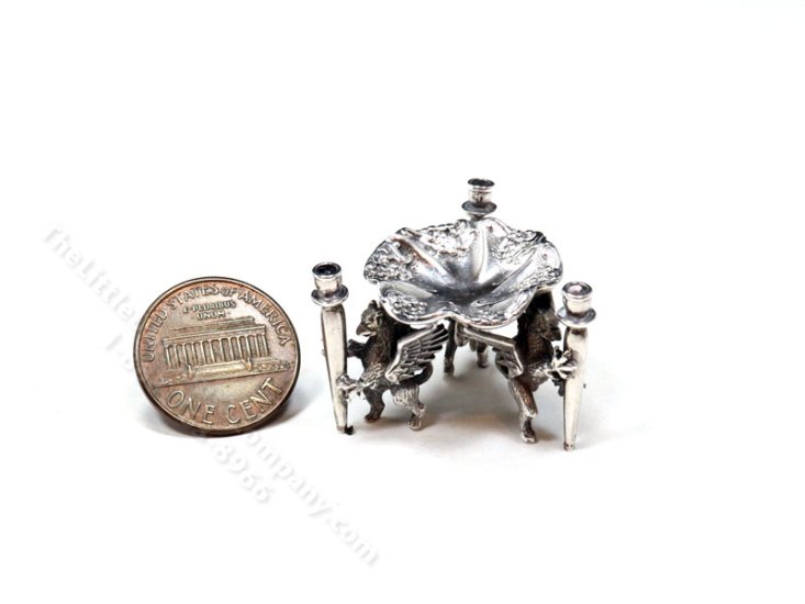 (image for) Miniature Sterling Silver Griffin Compote Fruit Dish by Don Henry