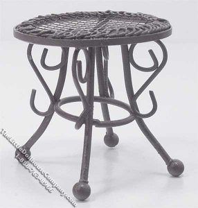(image for) Miniature Round Metal Wire Table for Dollhouses