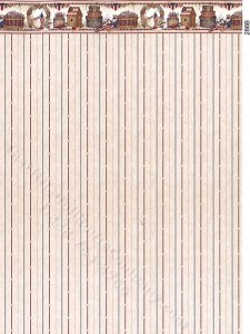 (image for) Country Americana & Stripe Pattern Wallpaper for Dollhouses