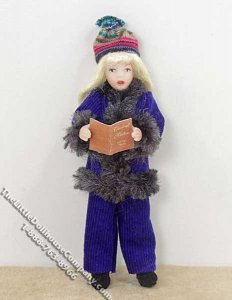 (image for) Blond Haired Girl Wearing a Blue Winter Outfit by Patsy Thomas