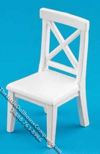 (image for) Dollhouse Scale Model White Cross Buck Chair