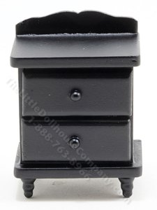 (image for) Miniature Black Night Stand for Dollhouses